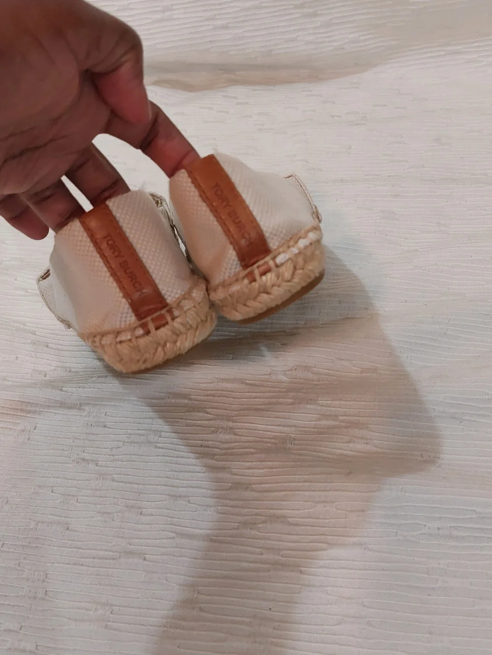 Tory Burch Cream Espadrille Logo Slip-Ons Size 9